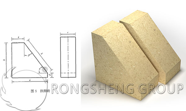 High Alumina Bricks Arch Foot Bricks from Rongsheng Manufacturer